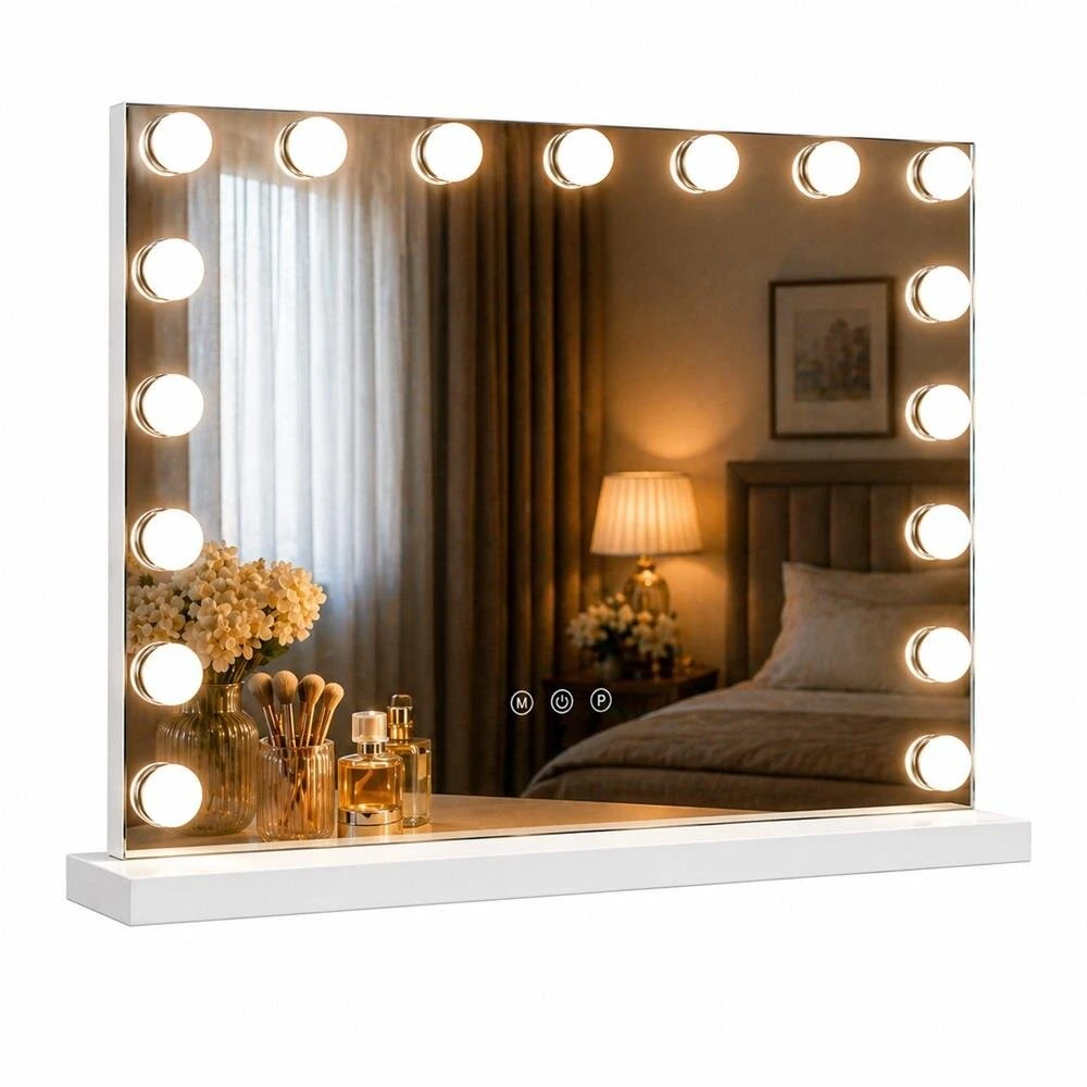 Beauty System Makiažo veidrodis su LED apšvietimu HOLLYWOOD 58x46cm