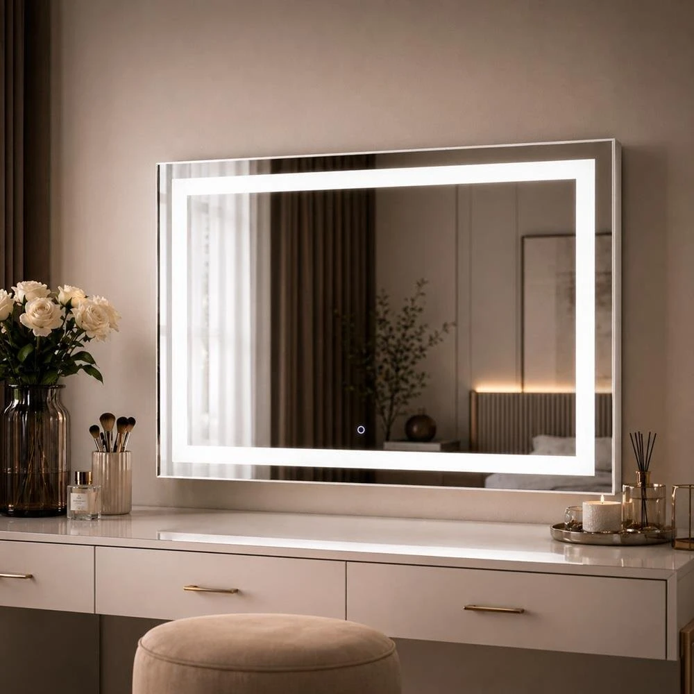 Beauty System Makiažo veidrodis su LED apšvietimu NEW YORK 50x70cm