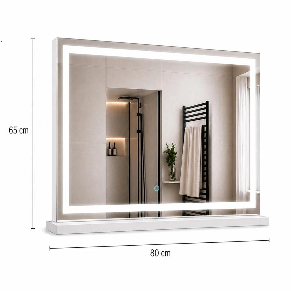 Beauty System Makiažo veidrodis su LED apšvietimu NEW YORK 80x65cm