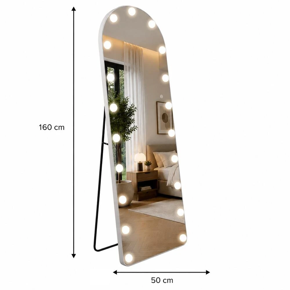 Beauty System Pastatomas LED veidrodis su apšvietimu HOLLYWOOD, 160×50 cm