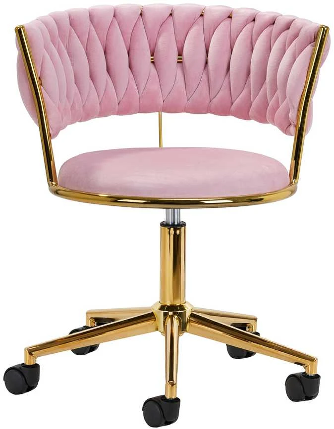 Activeshop Biuro kėdė su ratukais 4Rico QS-GW01G Velvet Rožinė