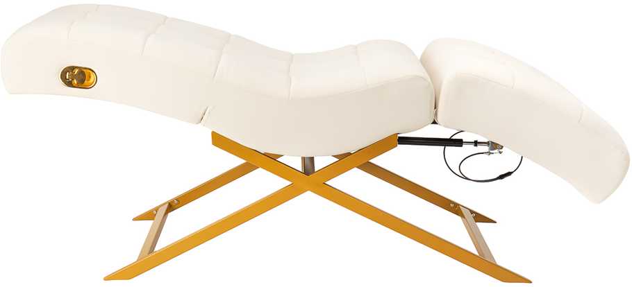 Activeshop Blakstienų procedūrų kosmetologinis krėslas Sillon Umbra, baltas and auksinis