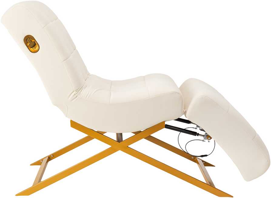 Activeshop Blakstienų procedūrų kosmetologinis krėslas Sillon Umbra, baltas and auksinis