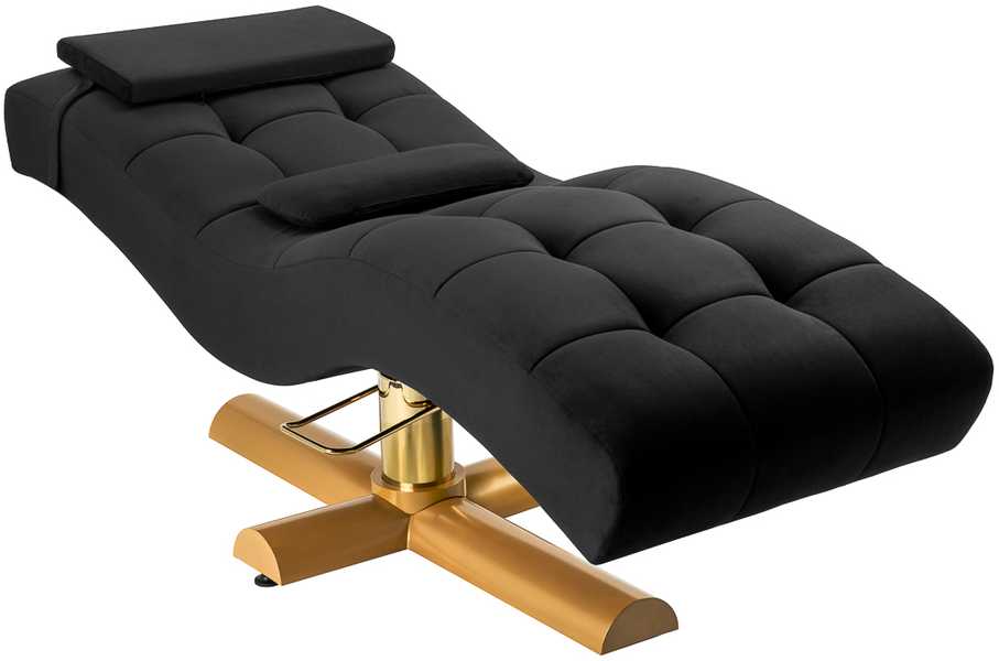 Activeshop Blakstienų procedūrų kosmetologinis krėslas Sillon Corona, juodas and auksinis
