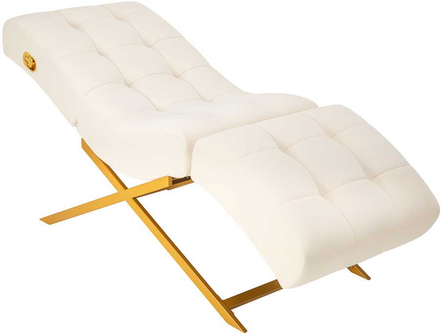Activeshop Blakstienų procedūrų kosmetologinis krėslas Sillon Umbra, baltas and auksinis