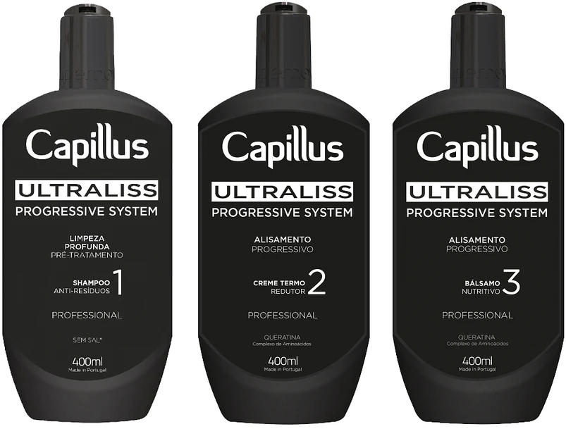 Activeshop Capillus Ultraliss Nanoplastikos rinkinys skirtas plaukų tiesinimo procedūrai, 3x400 ml