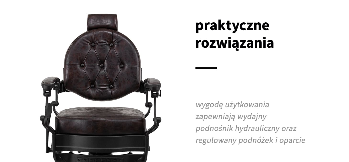 Activeshop Kirpyklos kėdė Barber Chair President Brown Juodas aprašymas - Prekės nuotrauka