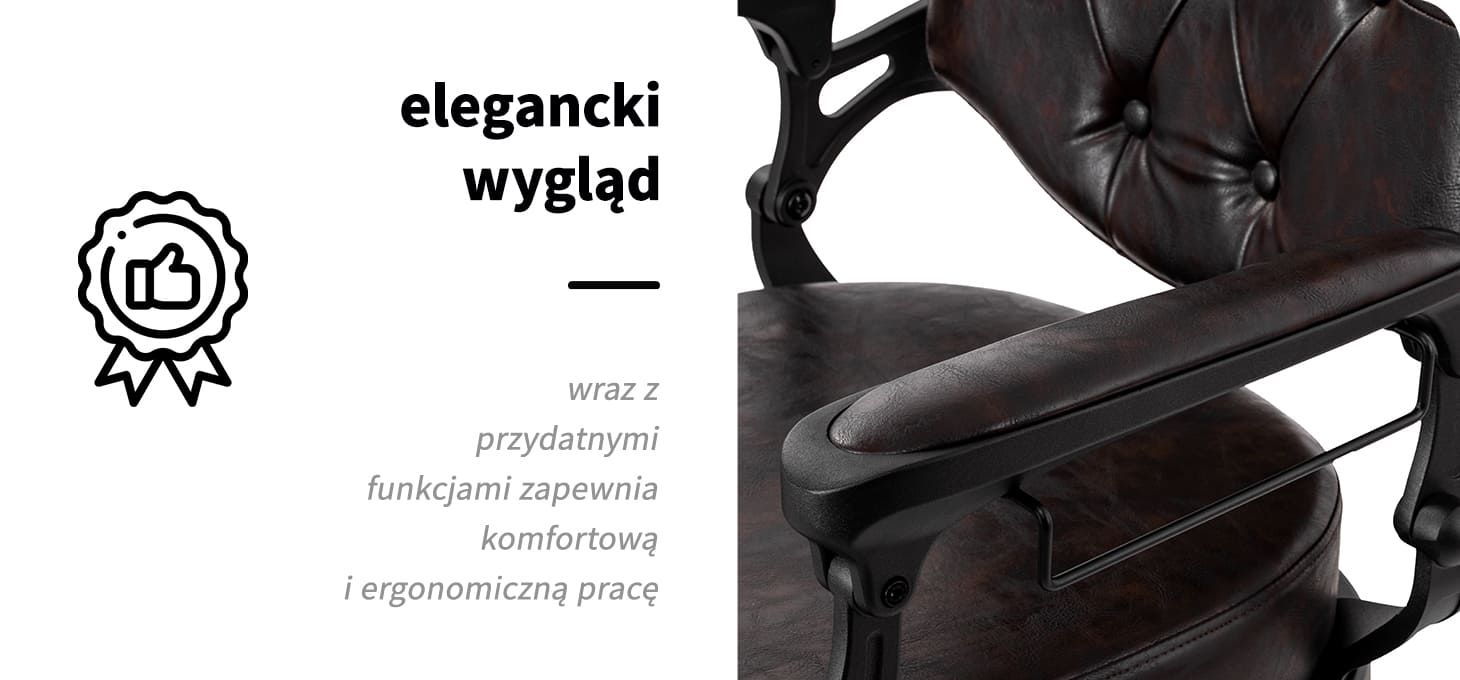 Activeshop Kirpyklos kėdė Barber Chair President Brown Juodas aprašymas - Prekės nuotrauka