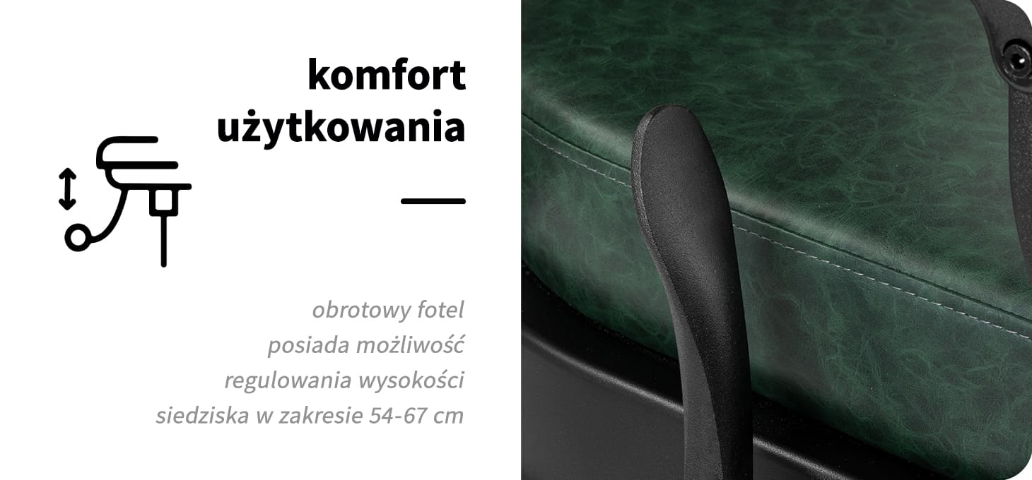 Activeshop Kirpyklos kėdė Barber Chair President Žalias Juodas aprašymas - Prekės nuotrauka