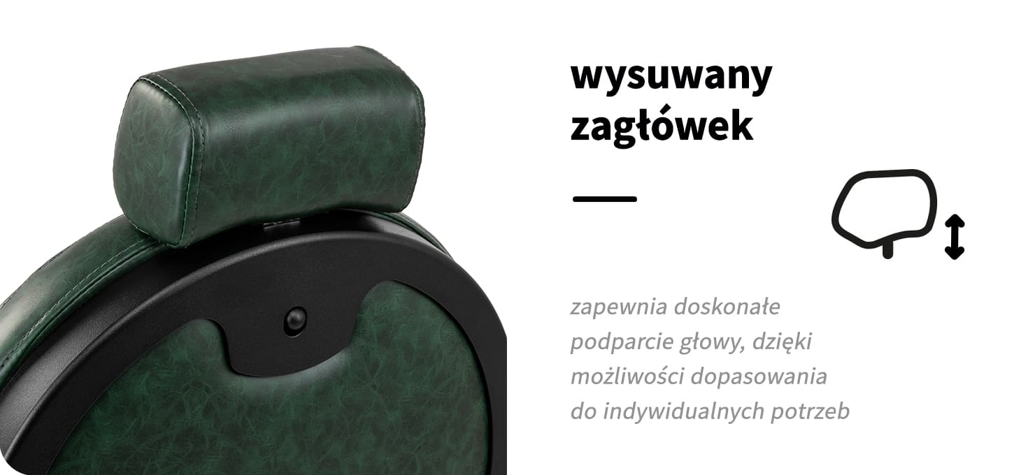 Activeshop Kirpyklos kėdė Barber Chair President Žalias Juodas aprašymas - Prekės nuotrauka