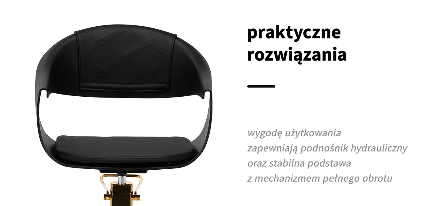 Activeshop Kirpyklos kėdė Gabbiano A364 Gold Juodas aprašymas - Prekės nuotrauka
