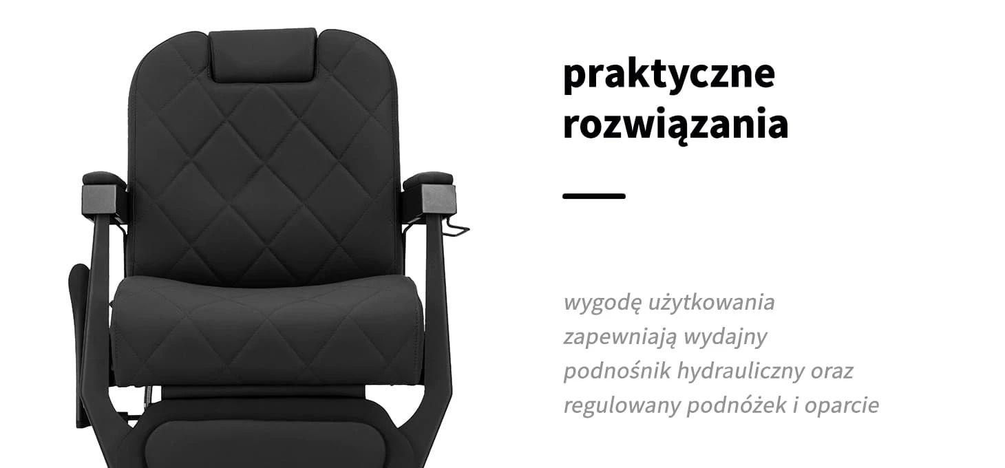 Activeshop Kirpyklos kėdė Gabbiano Barber Chair Bruno, Juodas aprašymas - Prekės nuotrauka
