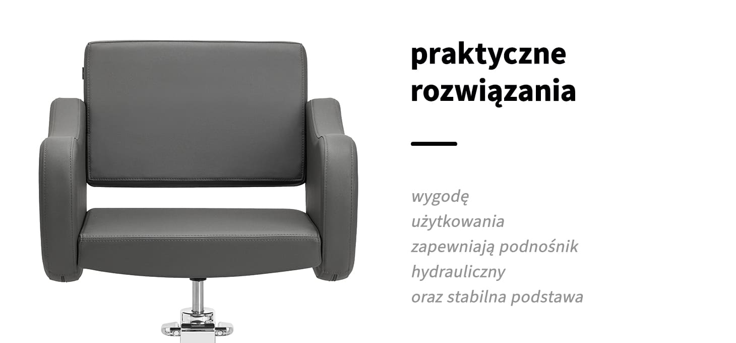 Activeshop Kirpyklos kėdė Gabbiano Seville Gray Sidabrinis aprašymas - Prekės nuotrauka