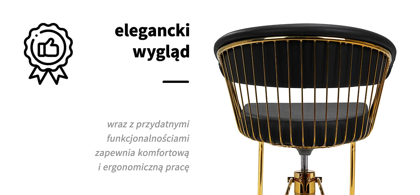 Activeshop Kirpyklos kėdė Hair System Lille Gold Juodas aprašymas - Prekės nuotrauka