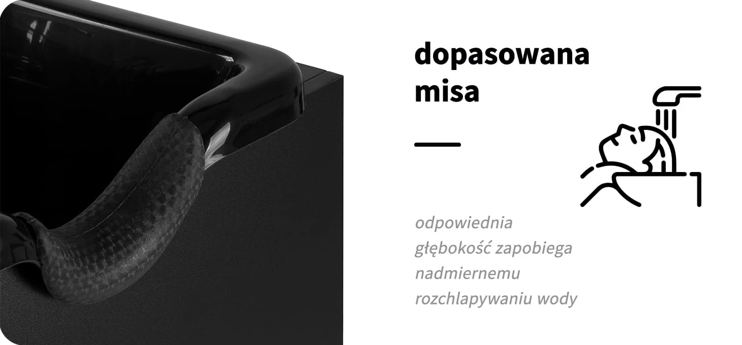 Activeshop Kirpyklos plautuvė Gabbiano 5023 Juodas aprašymas - Prekės nuotrauka