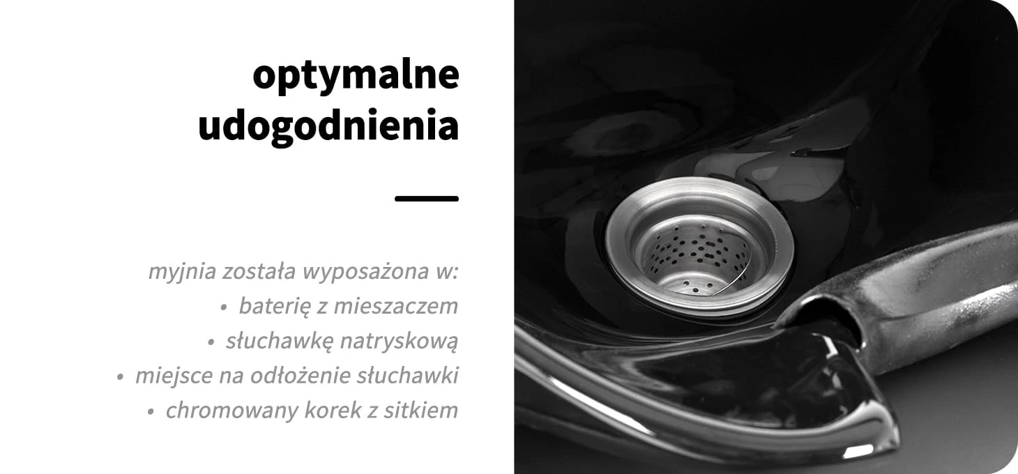 Activeshop Kirpyklos plautuvė Gabbiano Carmen Juodas aprašymas - Prekės nuotrauka