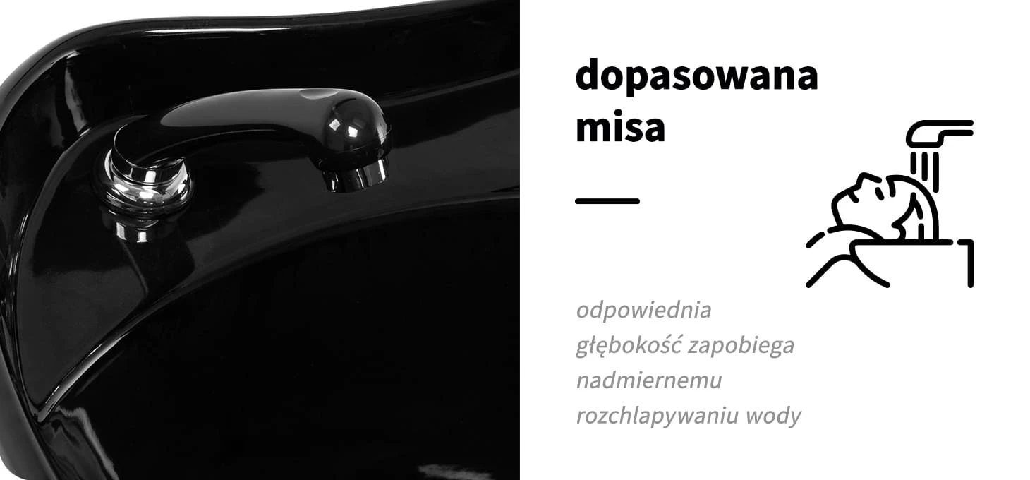 Activeshop Kirpyklos plautuvė Gabbiano Carmen Juodas aprašymas - Prekės nuotrauka