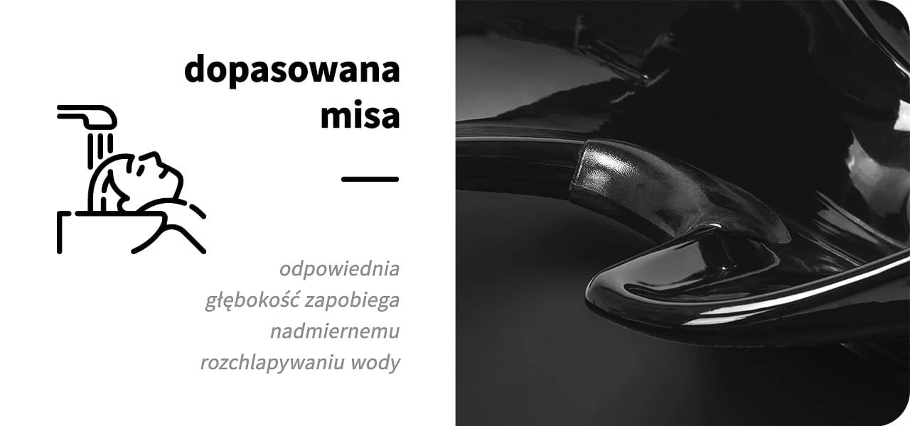 Activeshop Kirpyklos plautuvė su elektriniu kojų atlošu Gabbiano Emma Juodas aprašymas - Prekės nuotrauka