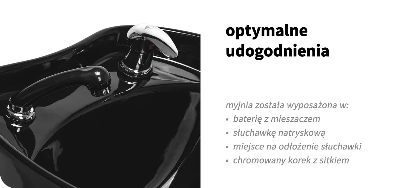 Activeshop Kirpyklos plautuvė su elektriniu kojų atlošu Gabbiano Emma Juodas aprašymas - Prekės nuotrauka