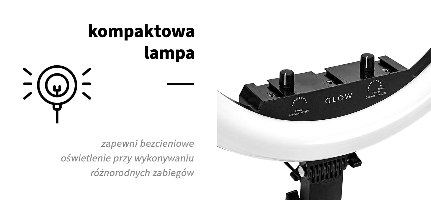 Activeshop Kosmetologinė LED lempa makiažui su stovu GLOW RING LIGHT 18