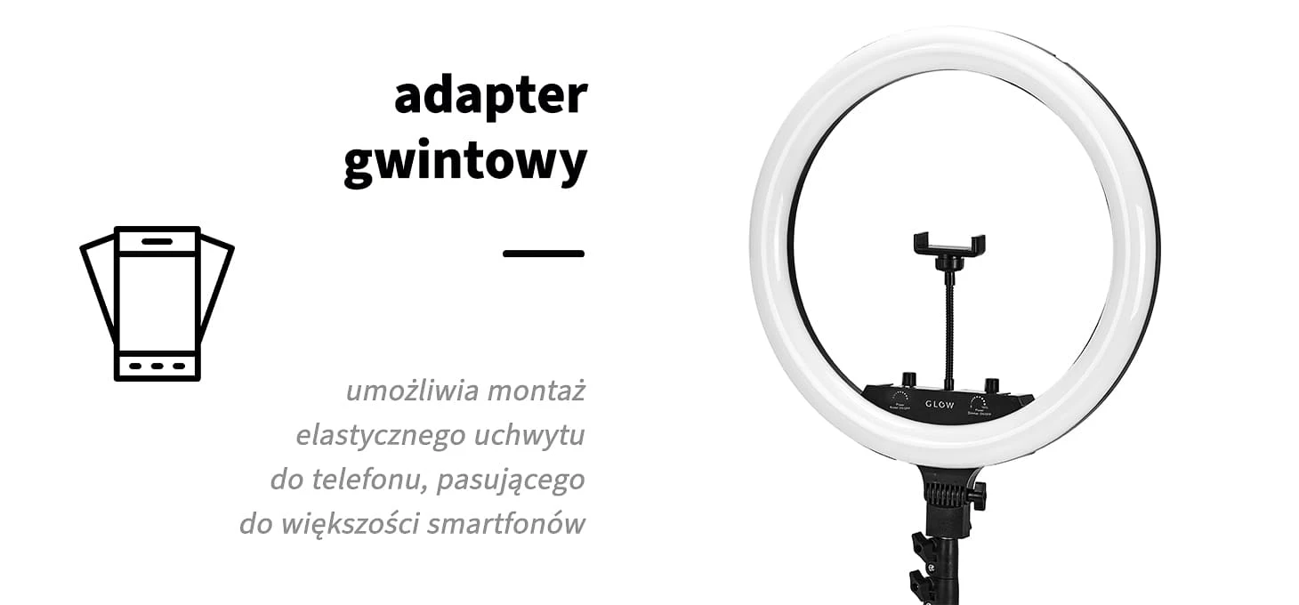 Activeshop Kosmetologinė LED lempa makiažui su stovu GLOW RING LIGHT 18