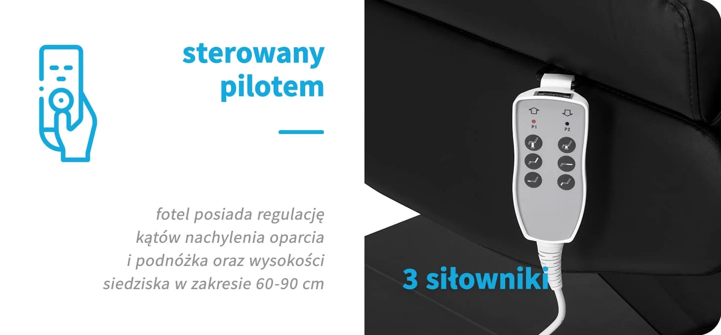 Activeshop Kosmetologinis krėslas Azzurro Lux Electric 3 Motors Juodas aprašymas - Prekės nuotrauka