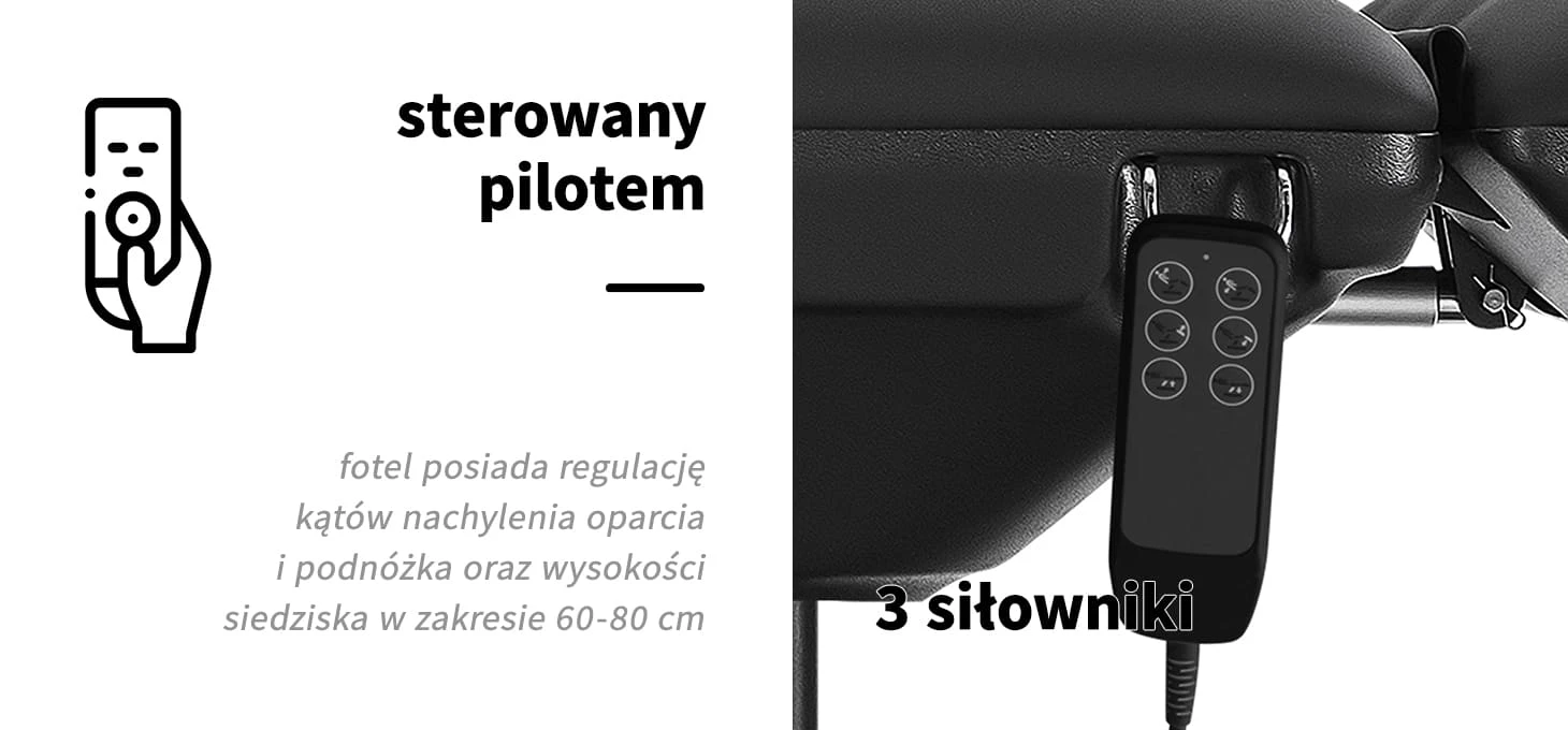 Activeshop Kosmetologinis krėslas Sillon Eclipse Electric 3 Motor Juodas aprašymas - Prekės nuotrauka