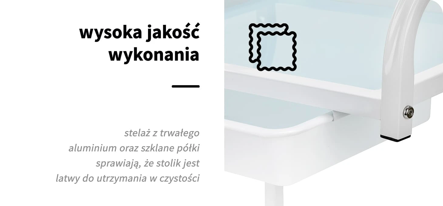 Activeshop Kosmetologinis vežimėlis Basic 121 Baltas aprašymas - Prekės nuotrauka