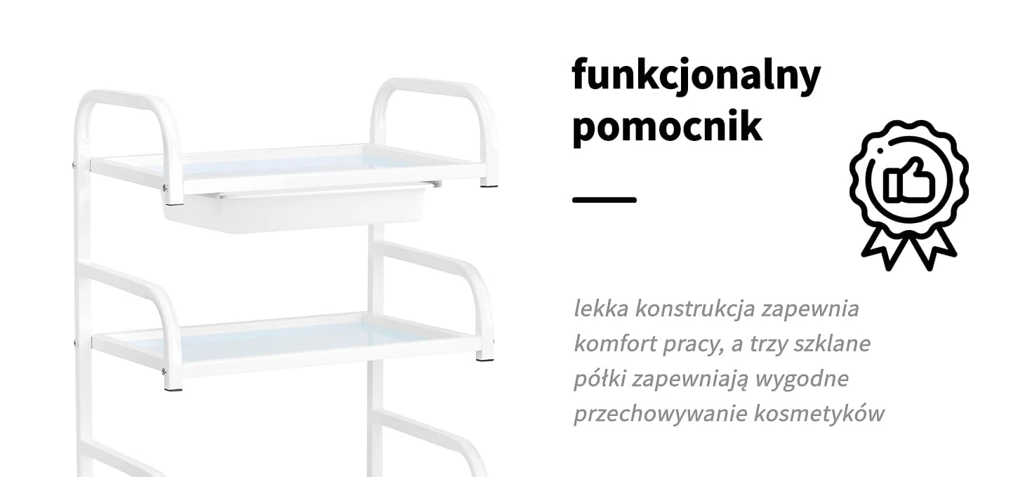 Activeshop Kosmetologinis vežimėlis Basic 121 Baltas aprašymas - Prekės nuotrauka