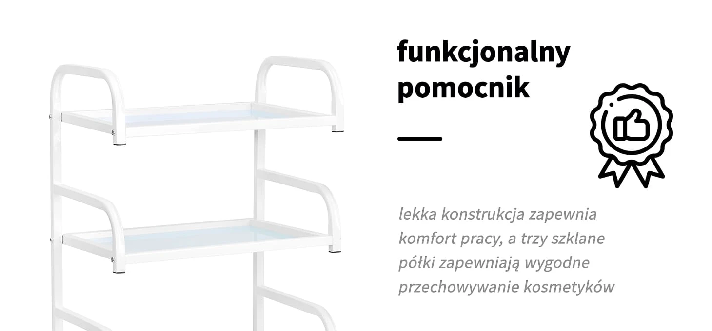 Activeshop Kosmetologinis vežimėlis Basic 122 Baltas aprašymas - Prekės nuotrauka