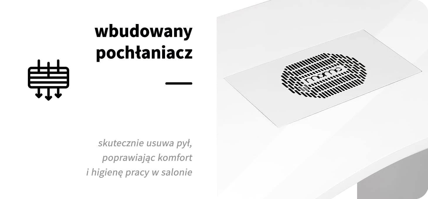 Activeshop Manikiūro stalas su dulkių ištraukėju MOMO L01 aprašymas - Prekės nuotrauka