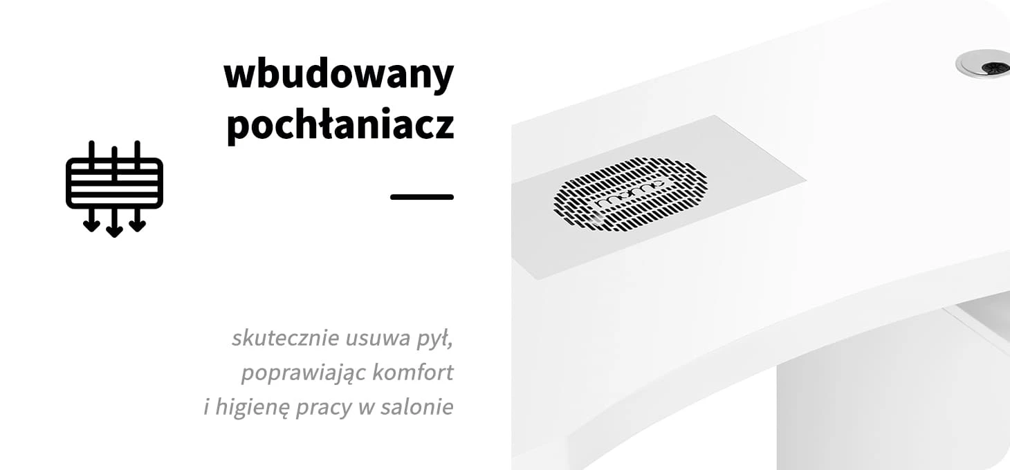 Activeshop Manikiūro stalas su dulkių ištraukėju MOMO L03 aprašymas - Prekės nuotrauka