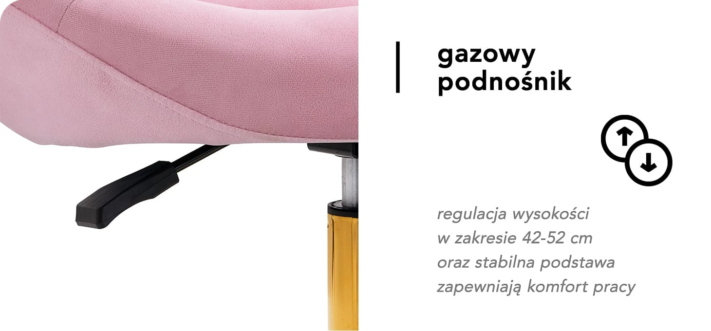 Activeshop Pasukamas fotelis 4Rico QS-BL12G Velvet Rožinė aprašymas - Prekės nuotrauka