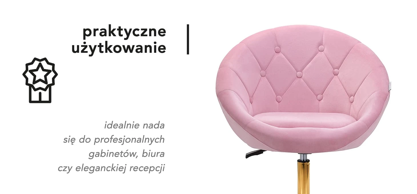 Activeshop Pasukamas fotelis 4Rico QS-BL12G Velvet Rožinė aprašymas - Prekės nuotrauka