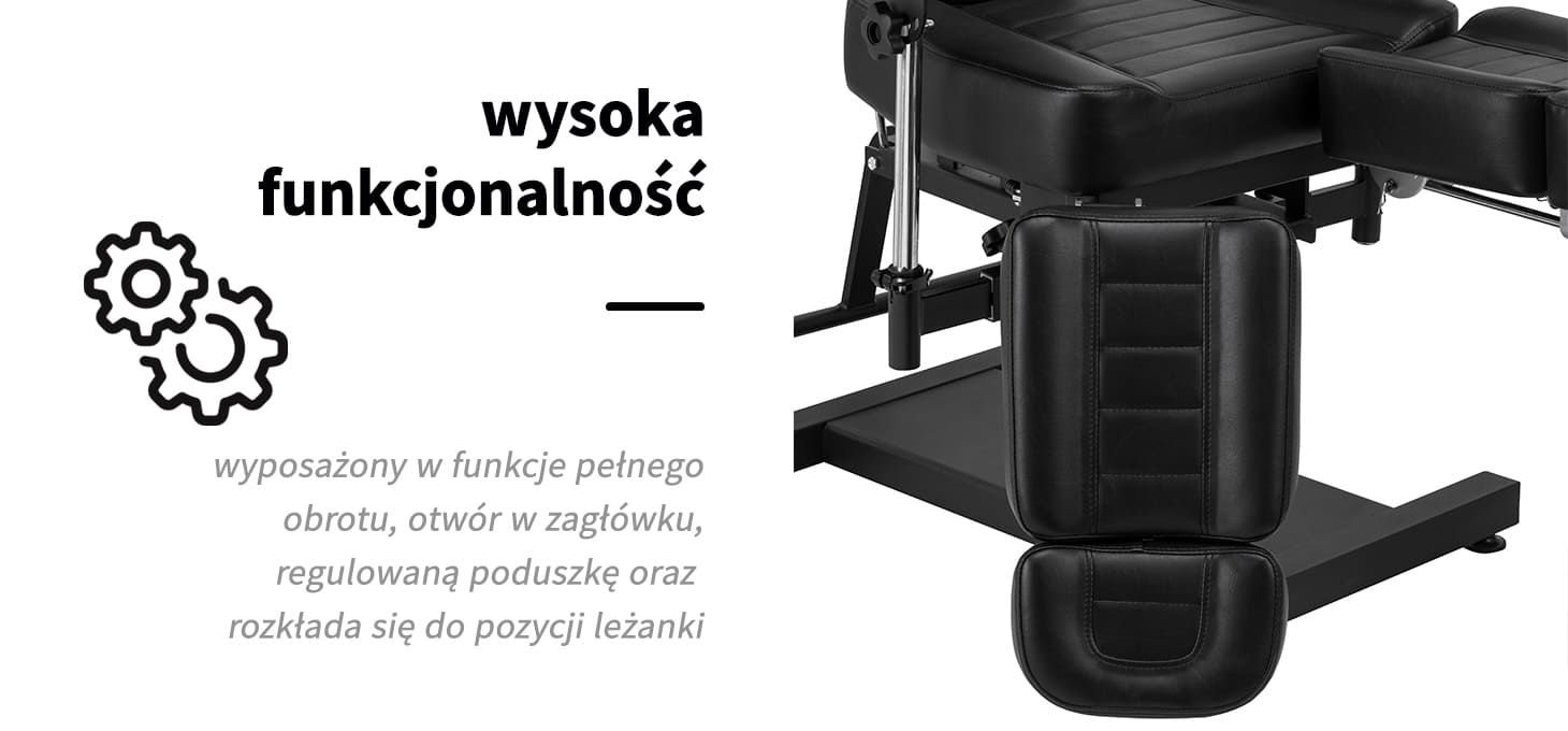 Fotelis Activeshop Tatuiruočių krėslas Pro Ink 601A Hydraulic Juodas aprašymas - Prekės nuotrauka