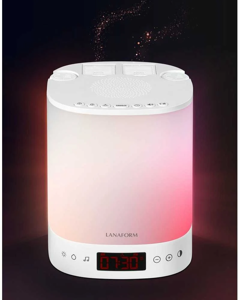 Drėkintuvas Šviesos žadintuvas su eterinių aliejaus garintuvu ir radija Lanaform Wake Up Scents