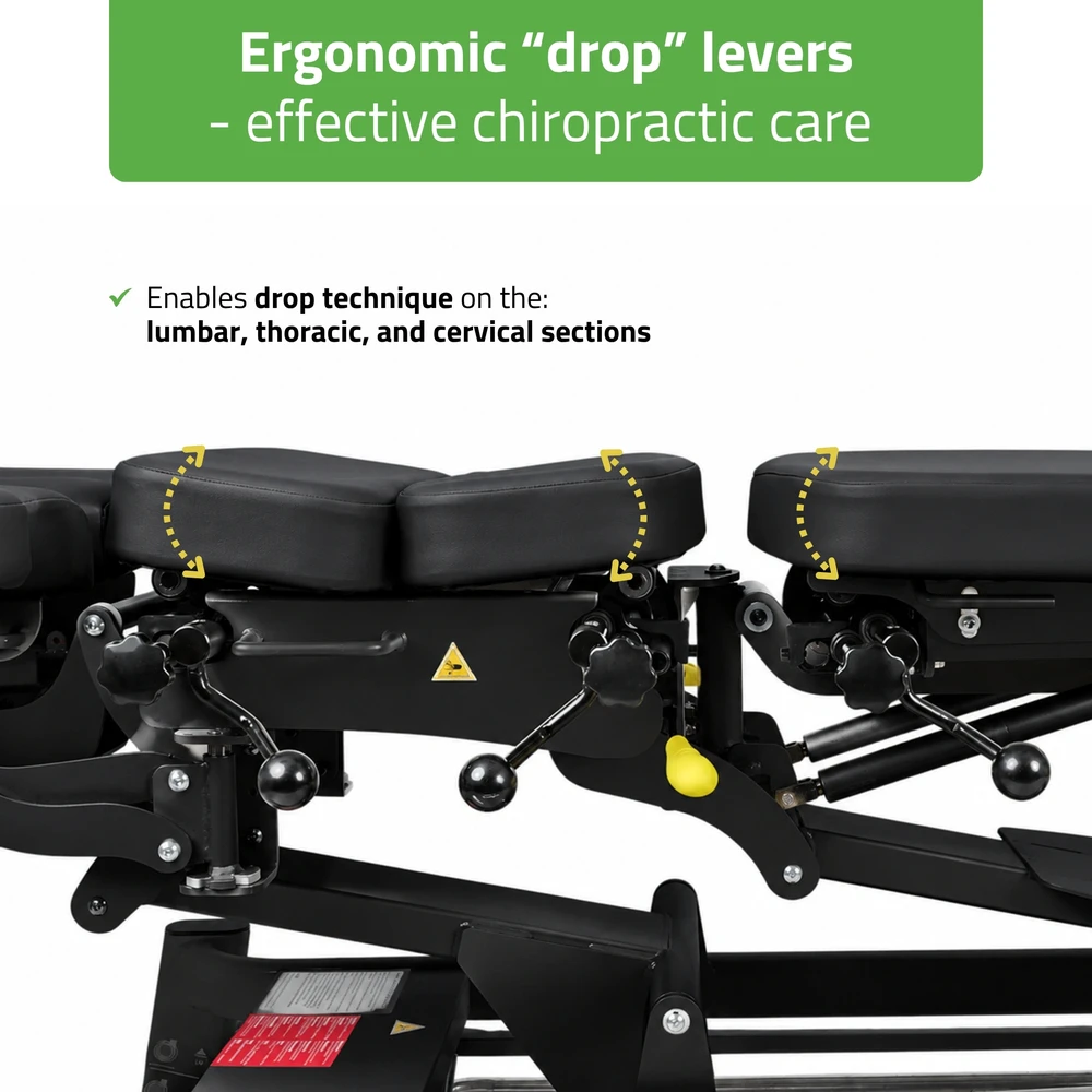 Elektrinis chiroprakcijos ir fizioterapijos stalas Habys Upright Chiro Z7, juodas