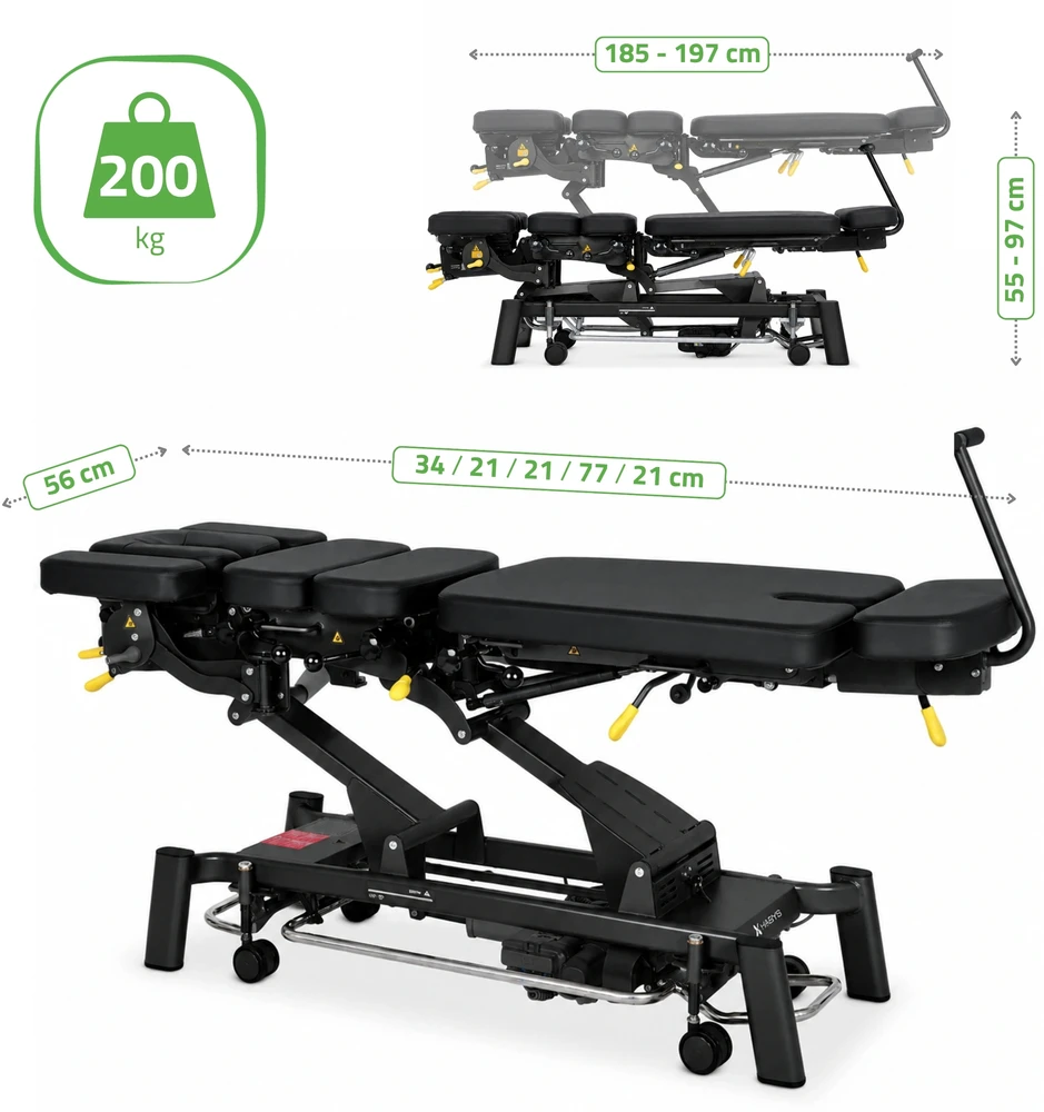 Elektrinis chiroprakcijos ir fizioterapijos stalas Habys Upright Chiro Z7, juodas