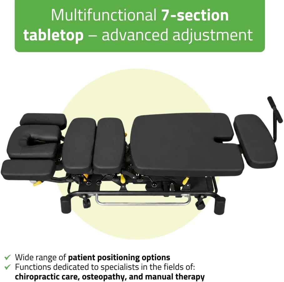 Elektrinis chiroprakcijos ir fizioterapijos stalas Habys Upright Chiro Z7, juodas