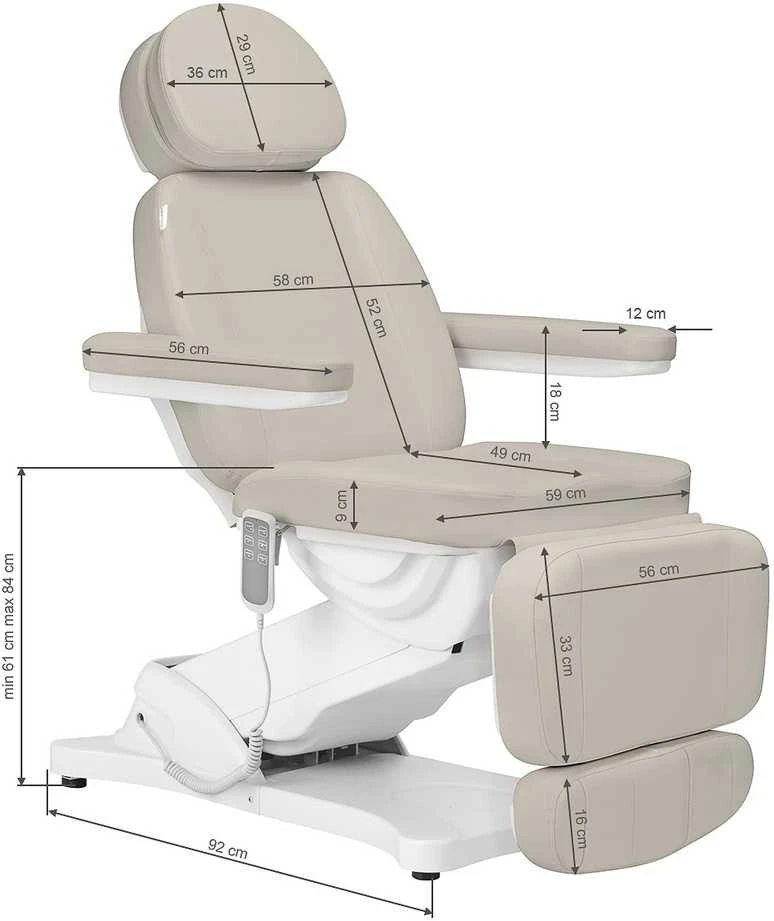 Activeshop Elektrinis kosmetologinis krėslas SILLON CLASSIC 3 rusvai gelsvas