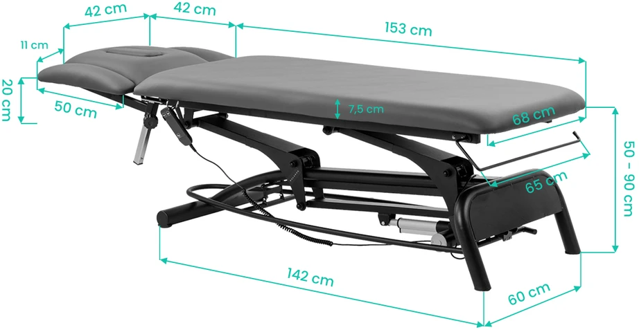 Activeshop Elektrinis masažo ir fizioterapijos stalas Balance Novus 4, pilkas