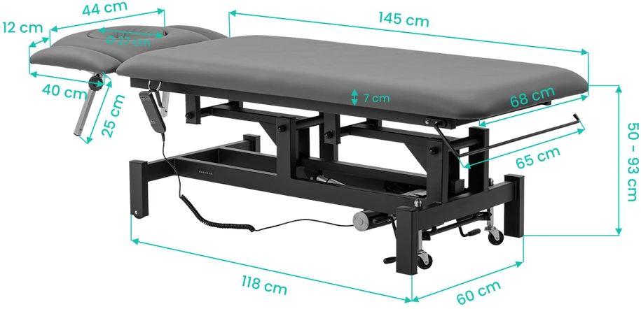 Activeshop Elektrinis masažo ir fizioterapijos stalas Balance Eso 4, pilkas