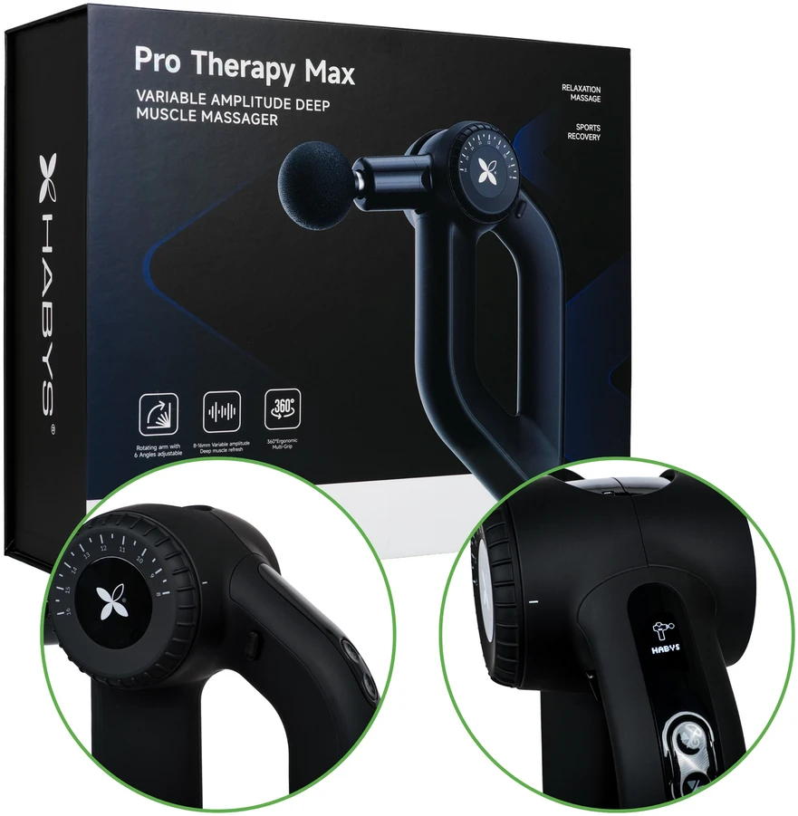 Elektrinis profesionalus masažo pistoletas Habys Pro Therapy Max