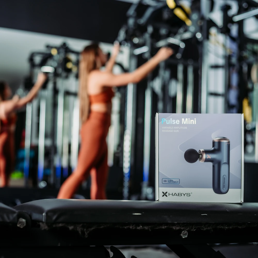 Elektrinis rankinis masažuoklis Habys Pulse Mini, tamsiai mėlynas