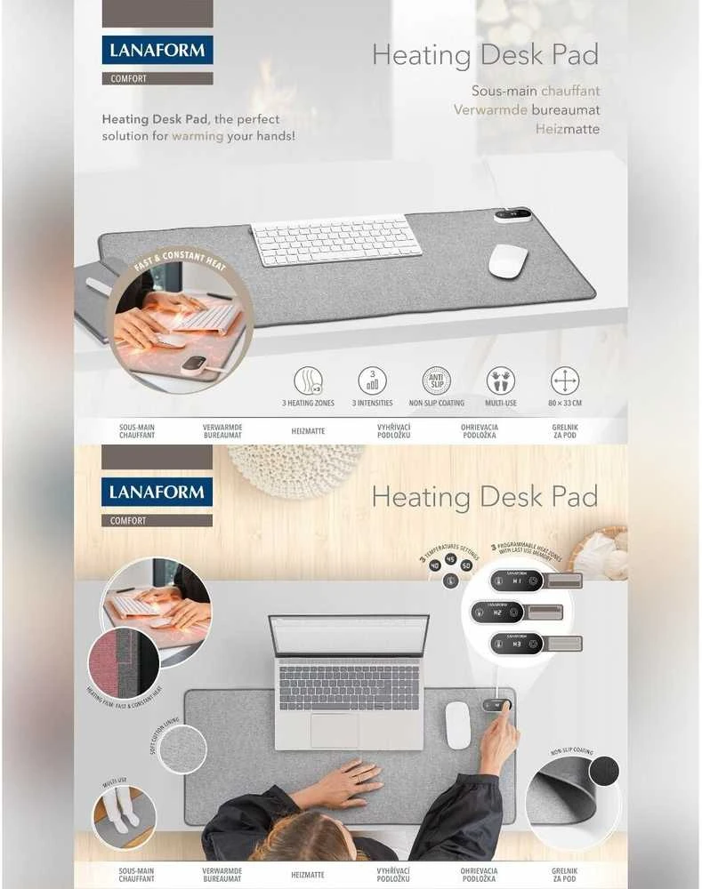 Elektrinis šildomas kilimėlis ant stalo Lanaform Heating Desk Pad