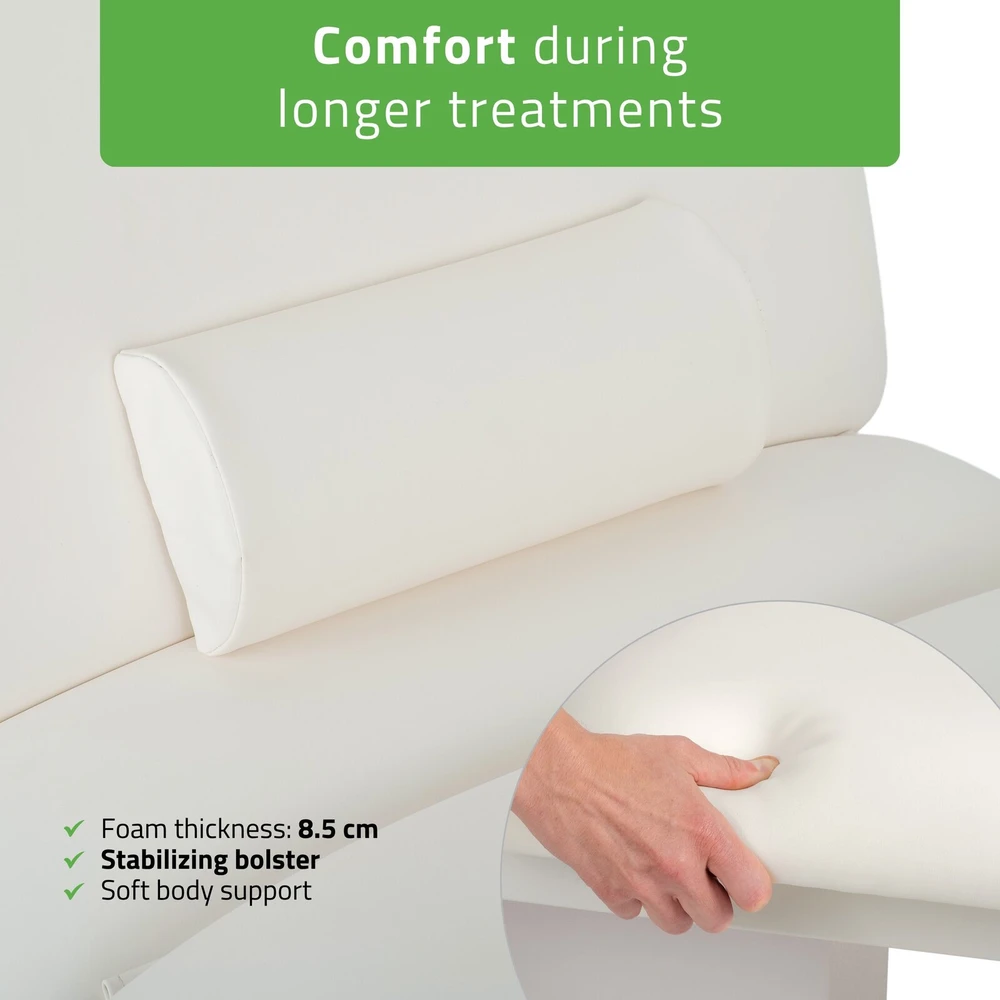 Habys Elektrinis masažo gultas Serenity ERGO 4 Satin Comfort su šildymu, baltas