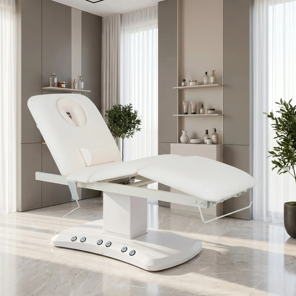 Habys Elektrinis masažo gultas Serenity ERGO 4 Satin Comfort su šildymu, baltas