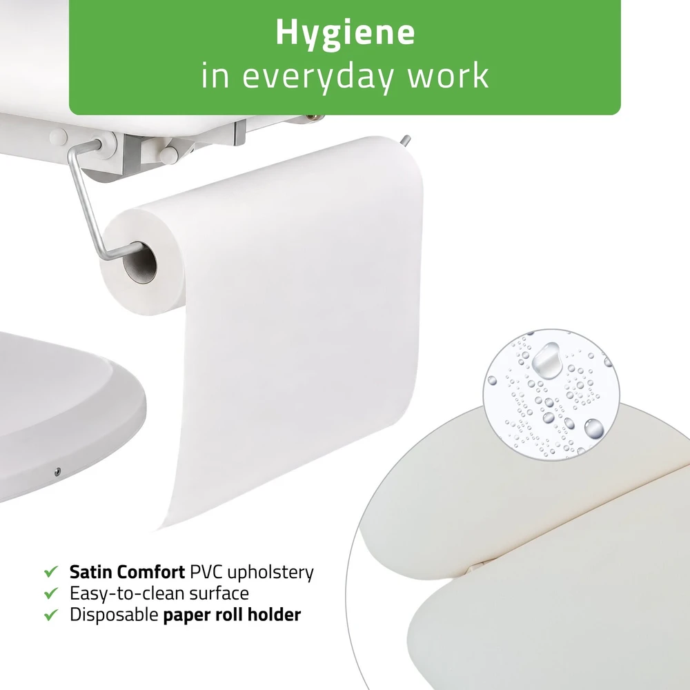 Habys Elektrinis masažo gultas Serenity ERGO 4 Satin Comfort su šildymu, baltas