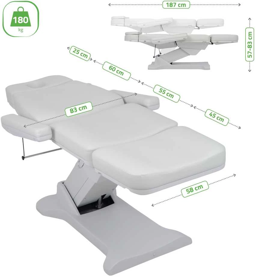 Habys Elektrinis kosmetologinis krėslas Selia PRO 4 Touch Core K329 Pilkas