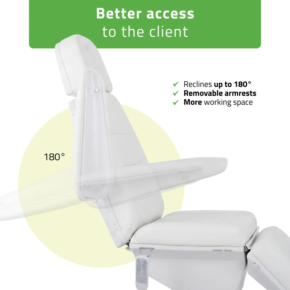 Habys Elektrinis kosmetologinis krėslas Velora PRO 4 Touch Core, baltas